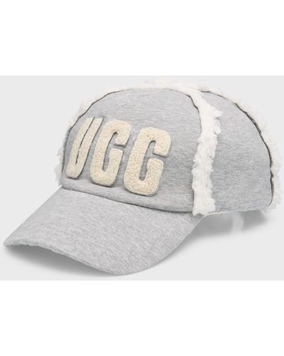 UGG Logo Fleece Baseball Cap - White