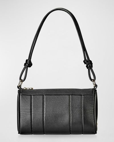 Gigi New York Maggie Knot Leather Shoulder Bag - Black