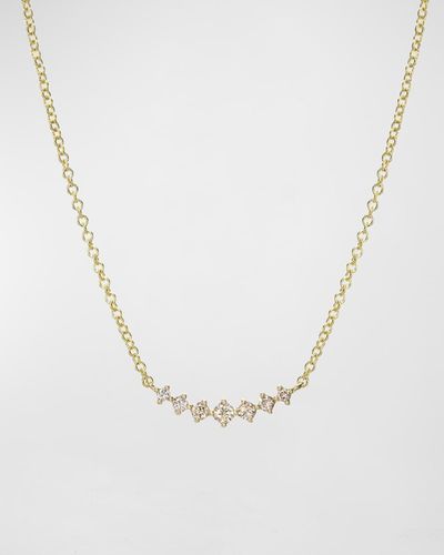 Zoe Lev Diamond Cluster Necklace - White