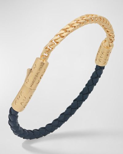 Marco Dal Maso Lash Leather Franco Chain Combo Bracelet - Metallic
