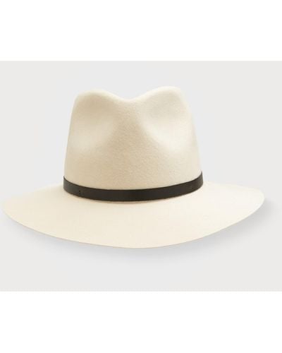 Janessa Leone Luca Core Packable Wool Fedora Hat - Natural