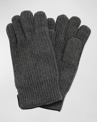 Portolano Rbbed Cashmere Gloves - Black