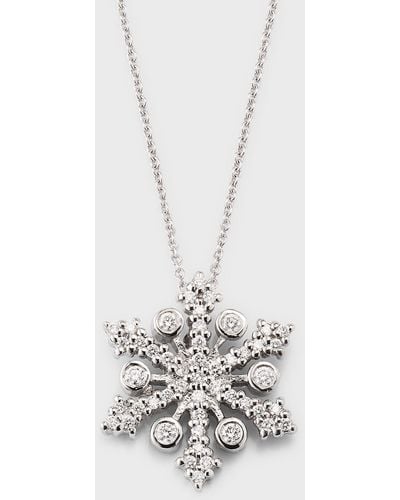 Roberto Coin 18K Diamond Snowflake Pendant Necklace - White