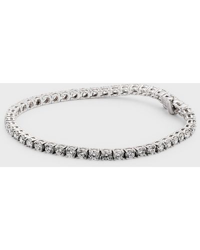 Neiman Marcus 18k White Gold Diamond Tennis Bracelet, 7"l, 6.48tcw - Metallic