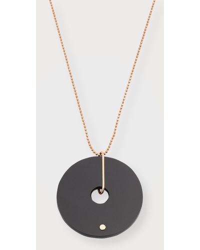 Ginette NY Donut Onyx On Chain Necklace - White