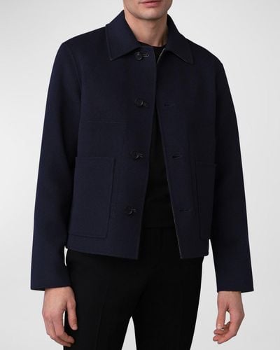 Mackage Anders Double-face Virgin Wool Workwear Jacket - Blue