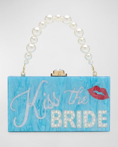 Sophia Webster Cleo Kiss The Bride Clutch Bag - Blue