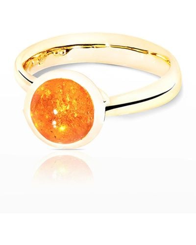 Tamara Comolli 18k Yellow Gold Small Mandarin Garnet Ring, Size 7 - Metallic