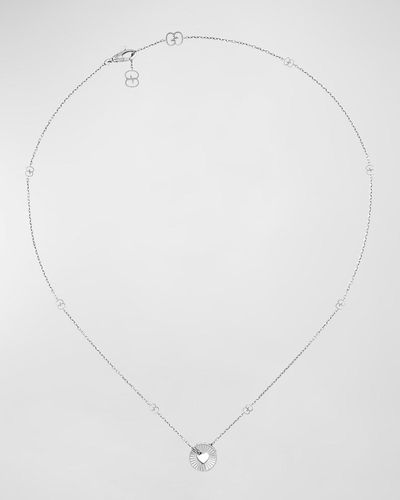 Gucci Icon 18k White Gold GG Pendant Necklace