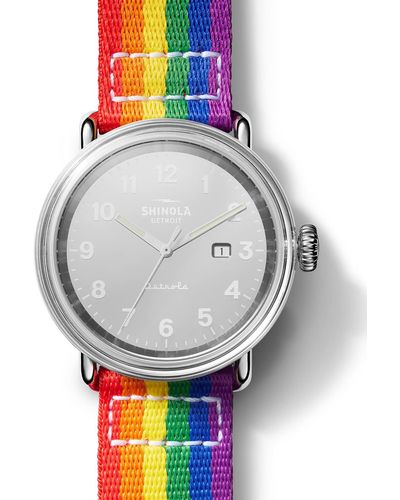 Shinola Detrola Pride 43mm 2-strap Watch Set - Gray