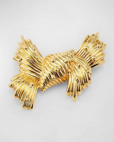 NM Estate Estate 18K Tiffany Knot Bow Pin - Metallic
