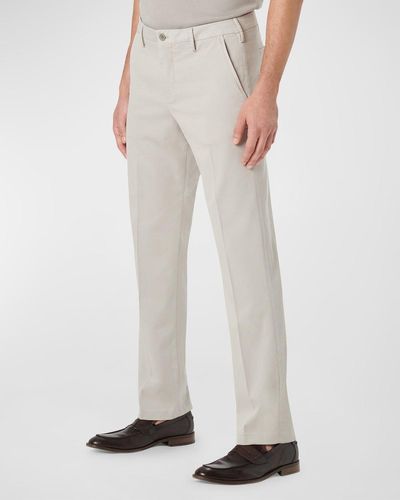 Bugatchi Cotton-Lyocell Stretch Chino Pants - White