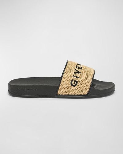 Givenchy Embroidered Logo Flat Resort Sandals - White
