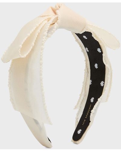 Lele Sadoughi Shirley Sheer Bow Headband - Natural