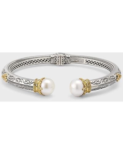 Konstantino And 18K Cuff Bracelet With Pearls - Gray
