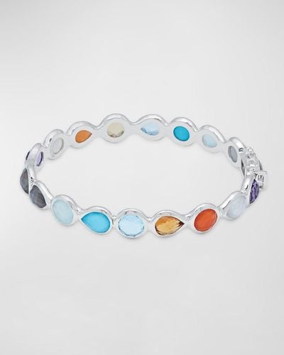 Ippolita All Around Hinged Bangle In Sterling Silver - Blue