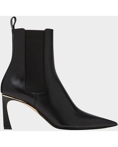 Victoria Beckham Leather Chelsea Ankle Booties - Black