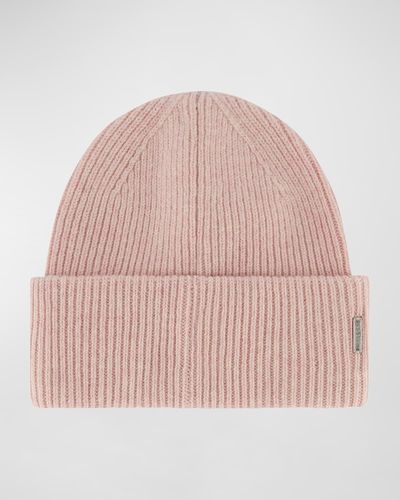 Gorski Ribbed Wool Beanie - Pink