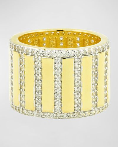 Freida Rothman Pave Cigar Band Ring - Metallic