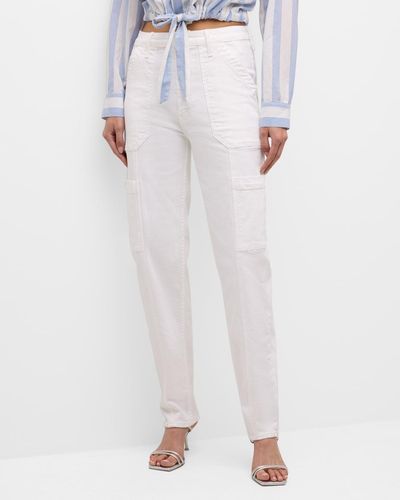 Mother The Private Double Pocket Skimp Jeans - White