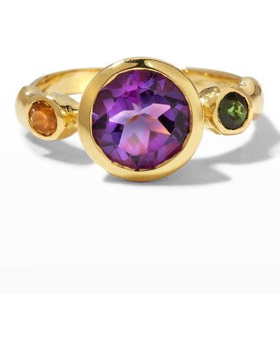 Lee Brevard Sybil Ring With Amethyst, Tourmaline And Citrine - Pink