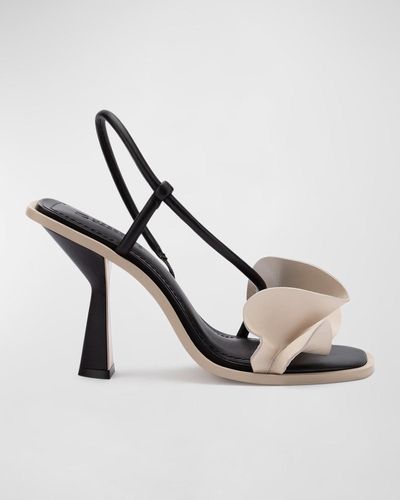MERCEDES CASTILLO Nina Comma-heel Ruffle Sandals - Metallic