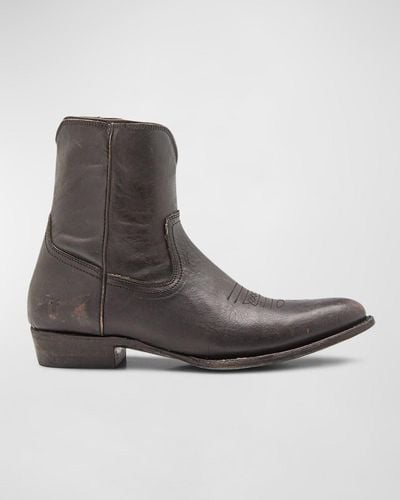 Frye Austin Side-zip Leather Boots - Black
