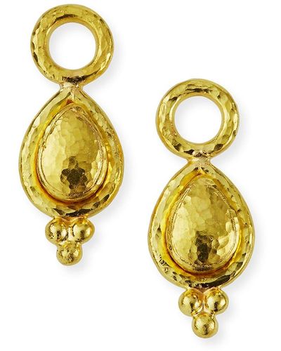 Elizabeth Locke 19k Yellow Gold Teardrop Earrings Pendants - Metallic