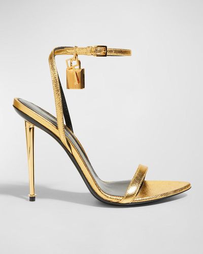 Tom Ford Naked 105 Metallic Leather Point-toe Ankle-strap Sandals