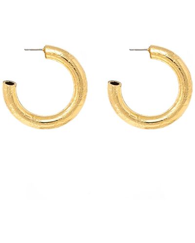Ben-Amun Textured Hoop Earrings - Metallic