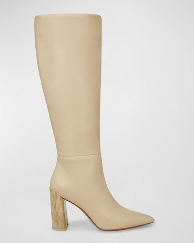 Vince Pilar Leather Knee Boots - White