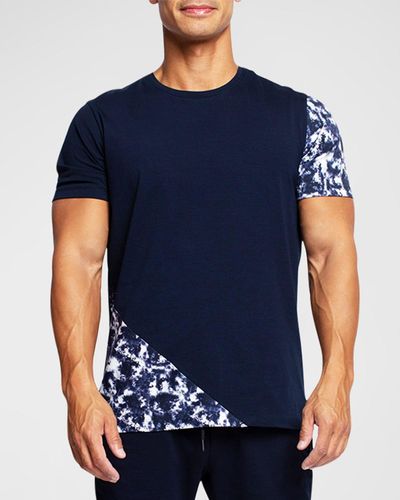 Maceoo Tie-Dye Paneled T-Shirt - Blue