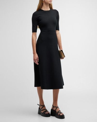 Gabriela Hearst Seymore Cashmere Blend Midi Dress - Black