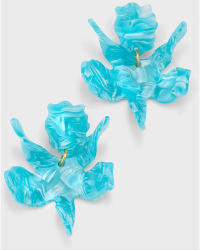 Lele Sadoughi Small Paper Lily Earrings - Blue