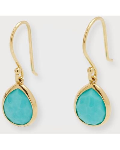 Ippolita Teeny Teardrop Earrings In 18k Gold - Blue