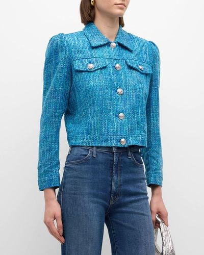 L'Agence Kasey Tweed Jacket - Blue