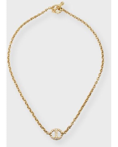 Hoorsenbuhs 18k Yellow Gold Micro Chain Necklace With Diamonds - Metallic