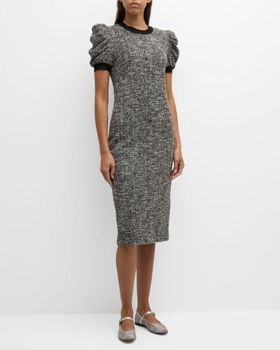 Max Mara Ieti Jersey Sheath Dress With Ruched Sleeves - Multicolor