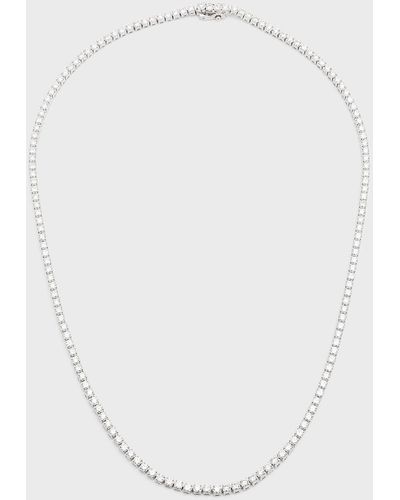 Neiman Marcus 18K Round Diamond Line Necklace, 18"L, 10.0Tcw - White