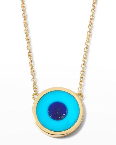 Jennifer Meyer 18k Mini Evil Eye Necklace - Blue