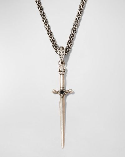 John Varvatos Dagger Pendant Necklace - White