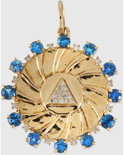 Kastel Jewelry Pave Diamond Pyramid Amulet - Metallic
