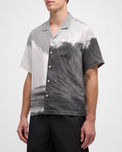 Stampd Dotted Wave Camp Shirt - Gray