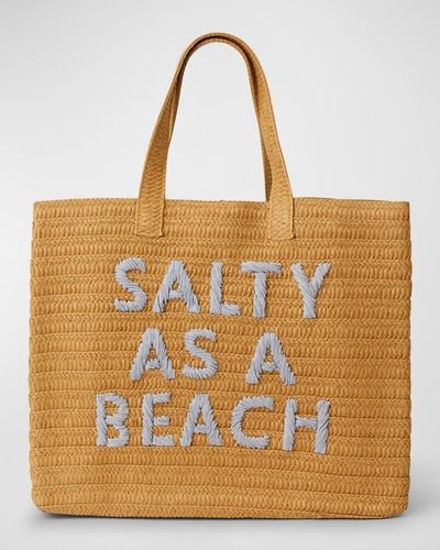 BTB Los Angeles Salty As A Beach Straw Tote Bag - Brown