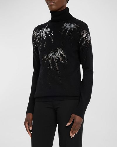 Libertine Aladdin Sane Embellished Cashmere Turtleneck Sweater - Black