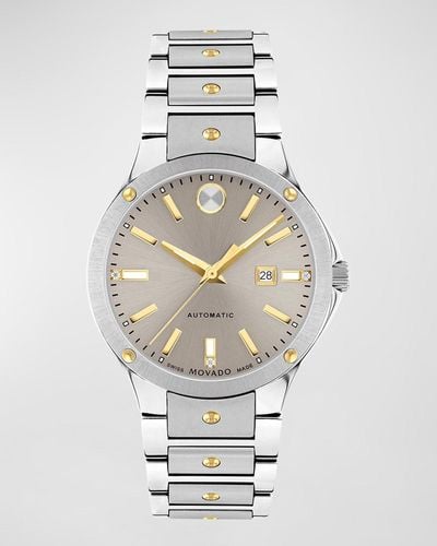 Movado 33Mm Se Automatic Two-Tone Bracelet Watch - White