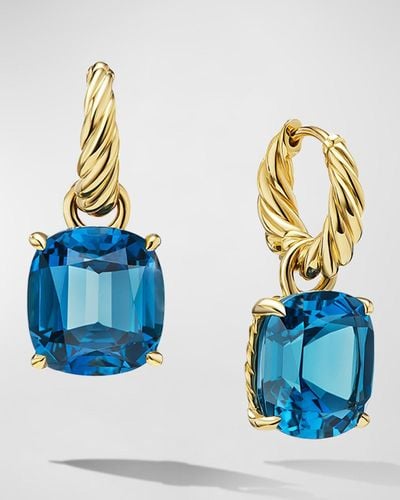 David Yurman Marbella Hoop Earrings With Gemstone - Blue