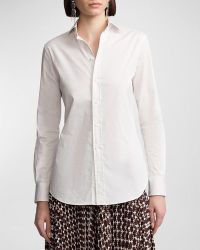 Ralph Lauren Collection Charmain Stretch Poplin Shirt - White