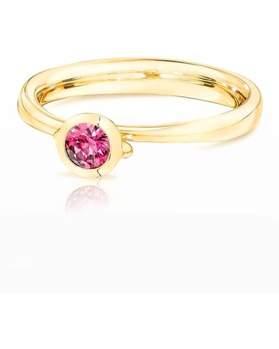 Tamara Comolli 18k Yellow Gold Pink Spinel Solitaire Ring, Size 6.5 - White