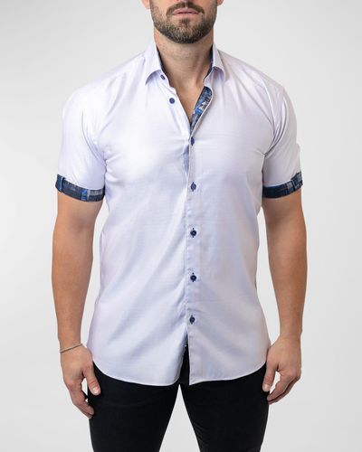 Maceoo Galileo Grate Sport Shirt - White